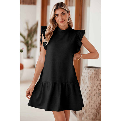 Casual Loose Slim Fit Sleeveless Dress Fashion Ruffles Straight