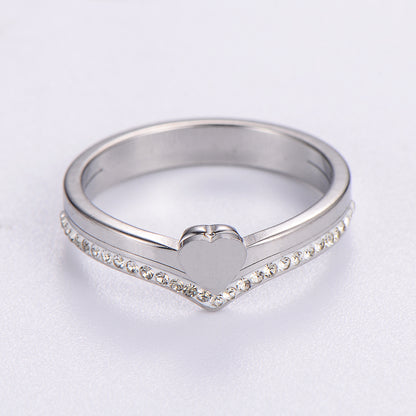 Heart Stainless Steel Simple Geometric Jewelry Ring