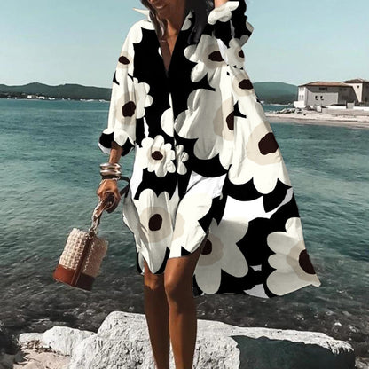 Printed Beach Vacation Blouse Coat