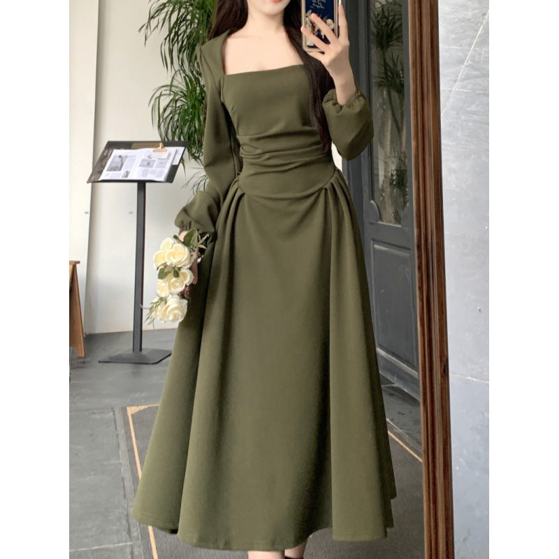 French Style Retro Long Sleeve Dress Women