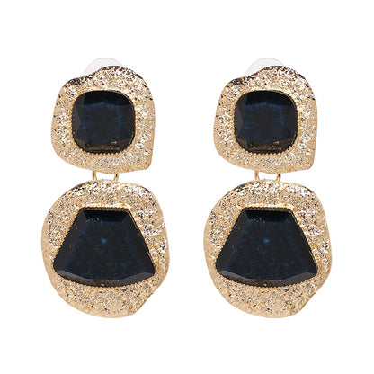 Personality Alloy Inlaid Jewel Earrings