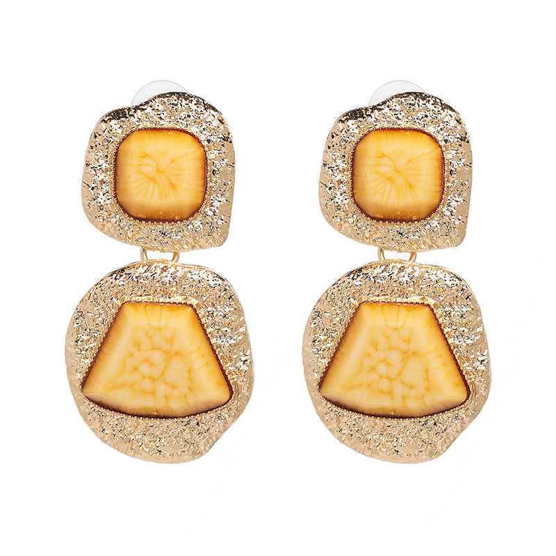 Personality Alloy Inlaid Jewel Earrings