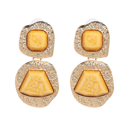 Personality Alloy Inlaid Jewel Earrings