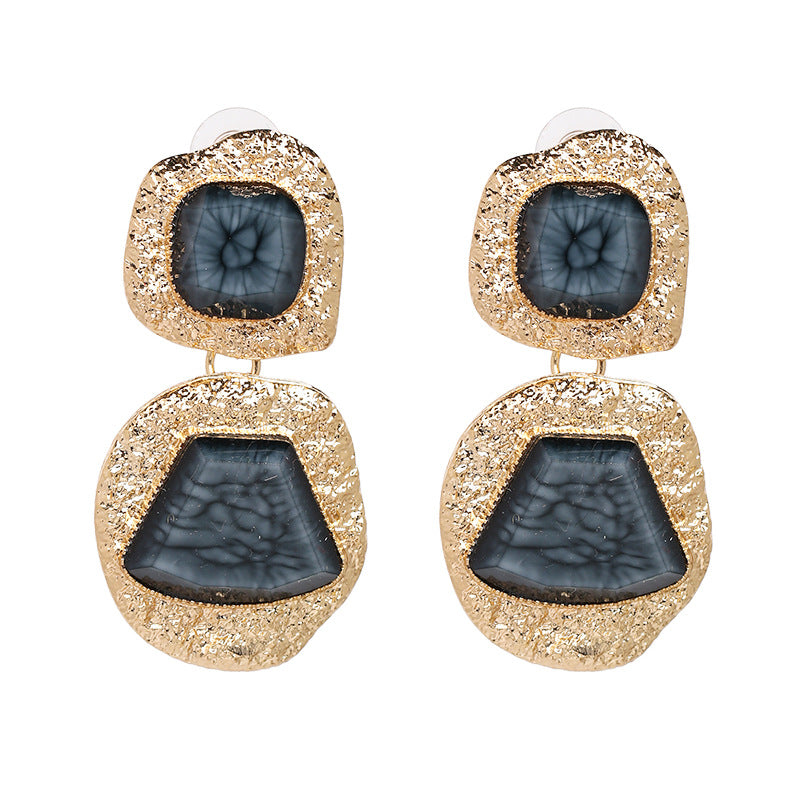 Personality Alloy Inlaid Jewel Earrings