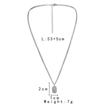 Fashion Simple Pendant Trendy Men's Clavicle Chain Personality Hip Hop Style Stainless Steel Necklace