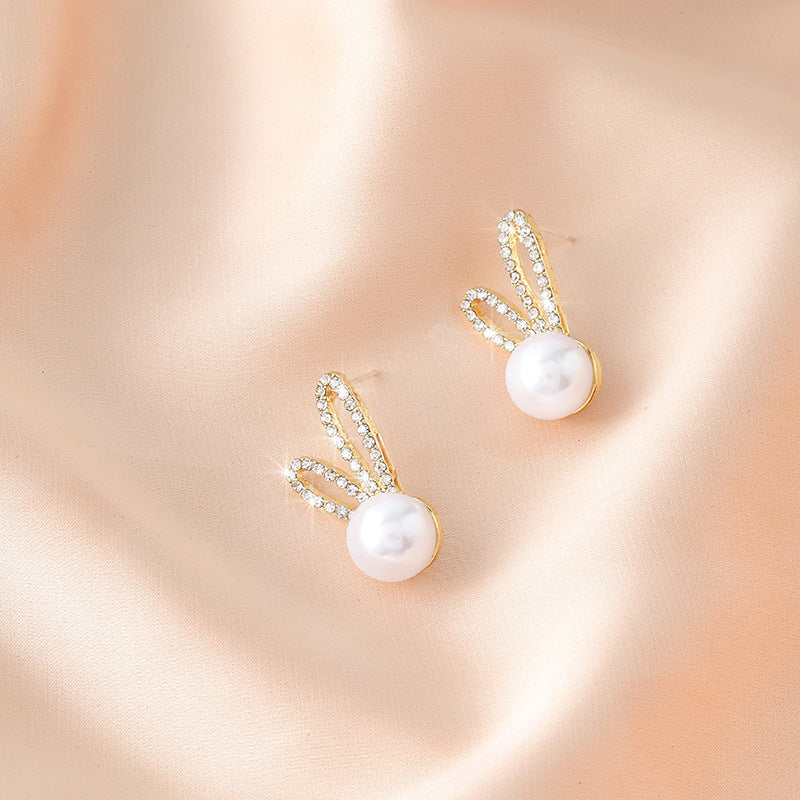 Stylish Vintage Diamond And Pearl Love Earrings