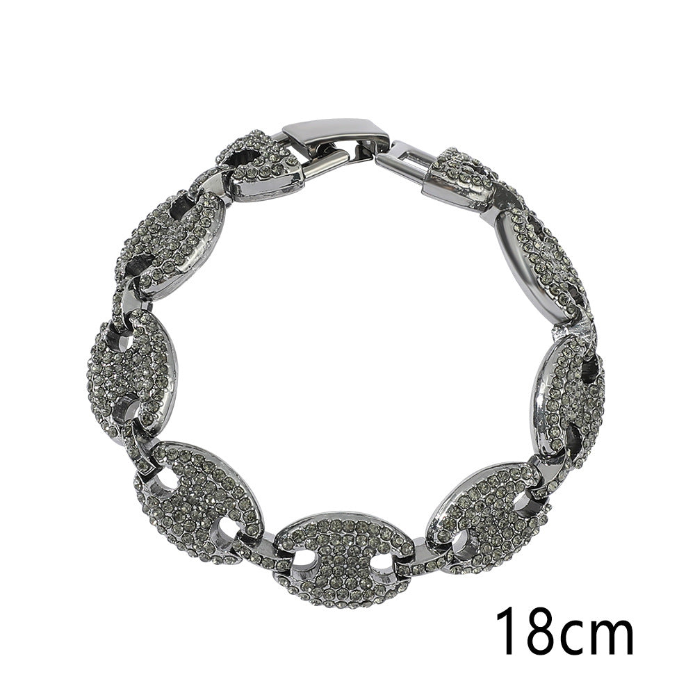 Women's Button Diamond Pig Nose Bracelet