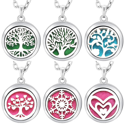 Pendant Perfume Locket Stainless Steel Essential Oil Diffuser Women's Necklace