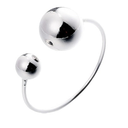 Asymmetric Glossy Round Beads Ring