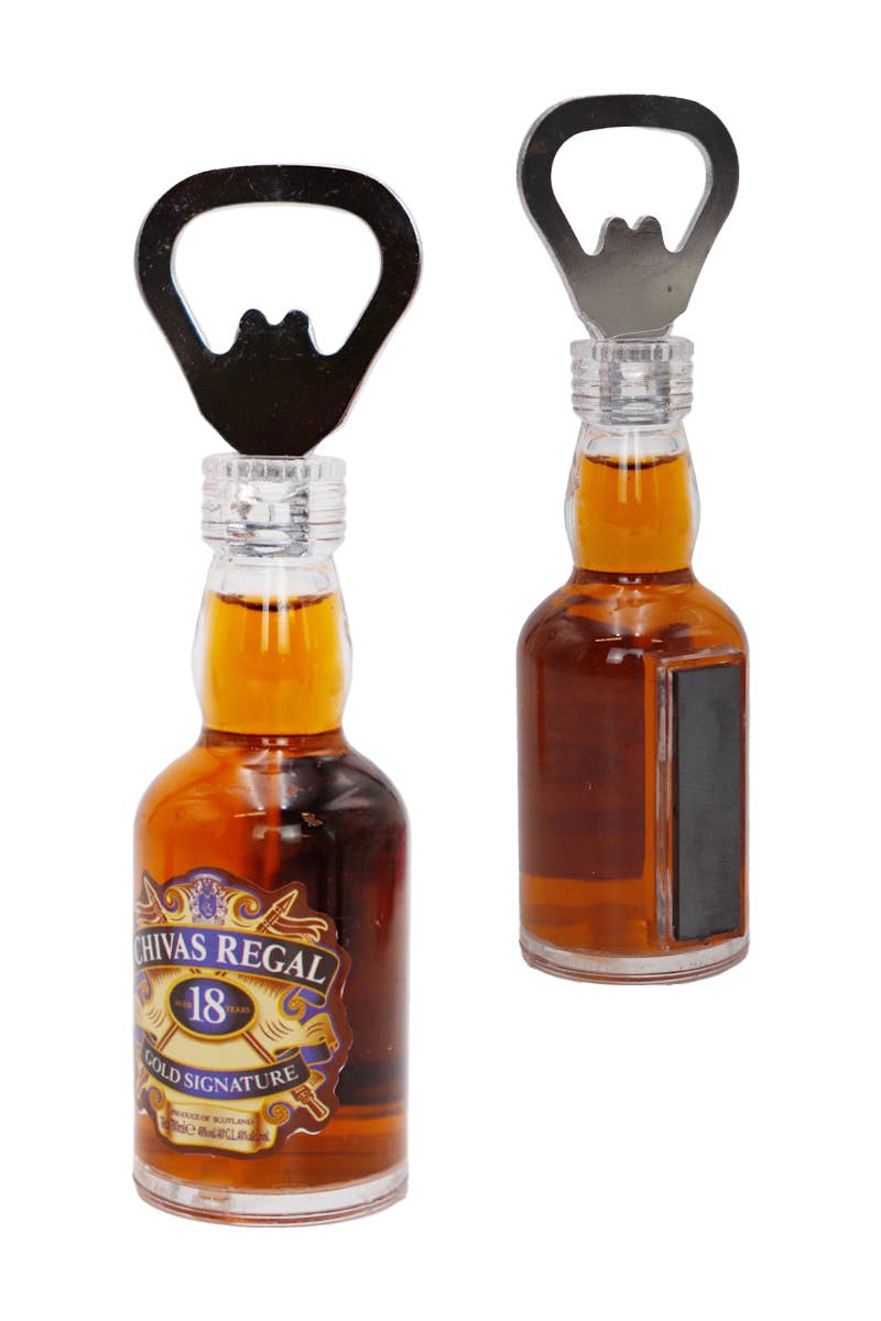 Cap Zone - Mini Whiskey Liquid Filled Magnetic Bottle Opener