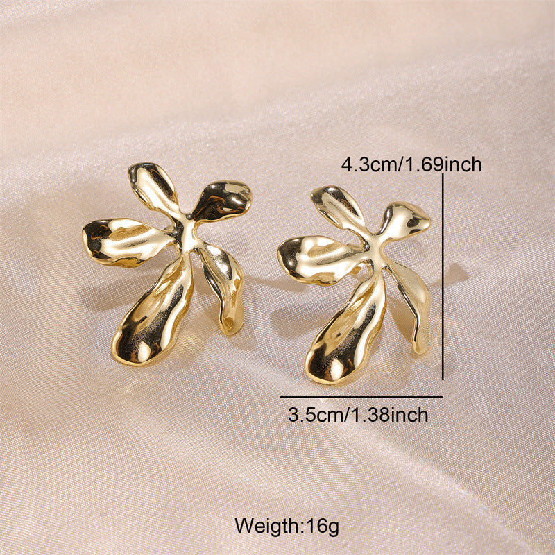 Fashion Metal Flower Earrings For Women