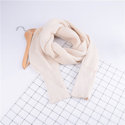 Autumn And Winter Women's Knitted Wool Scarf Shawl With Sleeves