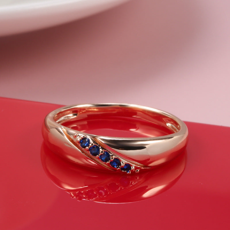 Ins Trendy European And American Fashion Copper Inlaid Zircon Ring