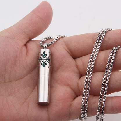 Men's Titanium Steel Simple Perfume Necklace