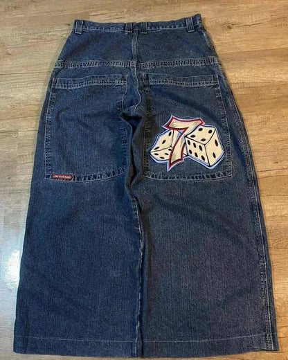 SALINA TRADING INC - Men's Y2K Baggy Jeans Vintage Hip Hop Streetwear: Ocean Blue / XL