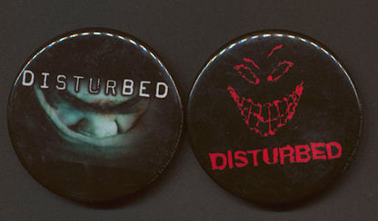 Pair of Licensed "Disturbed" Pinbacks from 2000