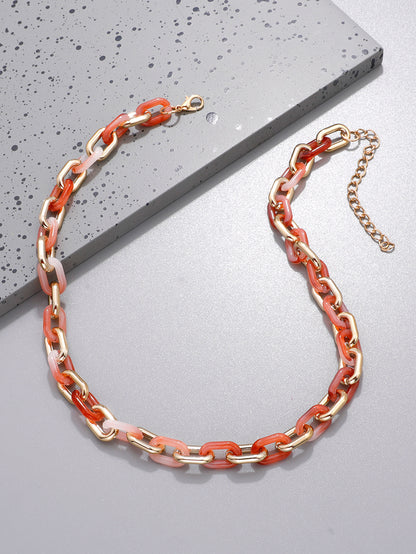 Popular Street Shot Color Acrylic Texture Necklace