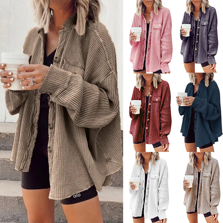 Women's Patchwork Irregular Shirt Jacket