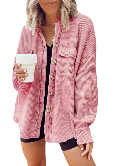 Women's Patchwork Irregular Shirt Jacket