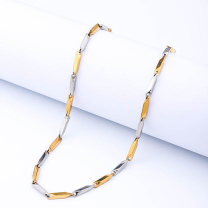 Titanium Steel Men's Melon Seeds Chain Handmade Diamond Women's