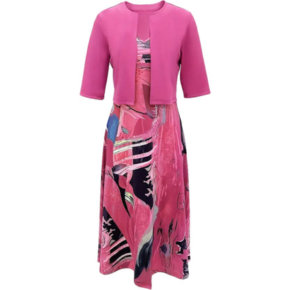 Cardigan Elegant Dress Printed Dress Women's Clothing