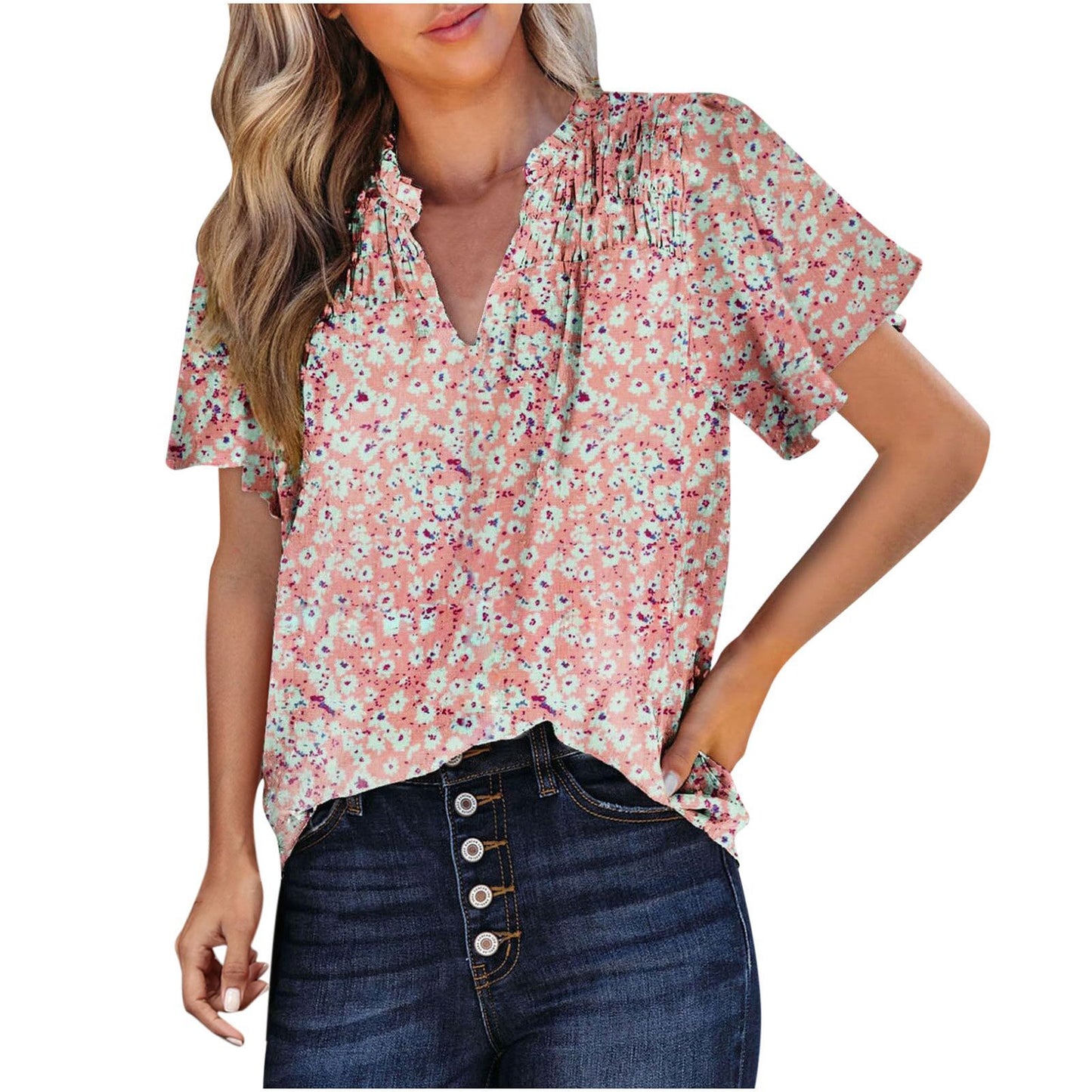 Women's Printed Fashion Short-sleeved Top