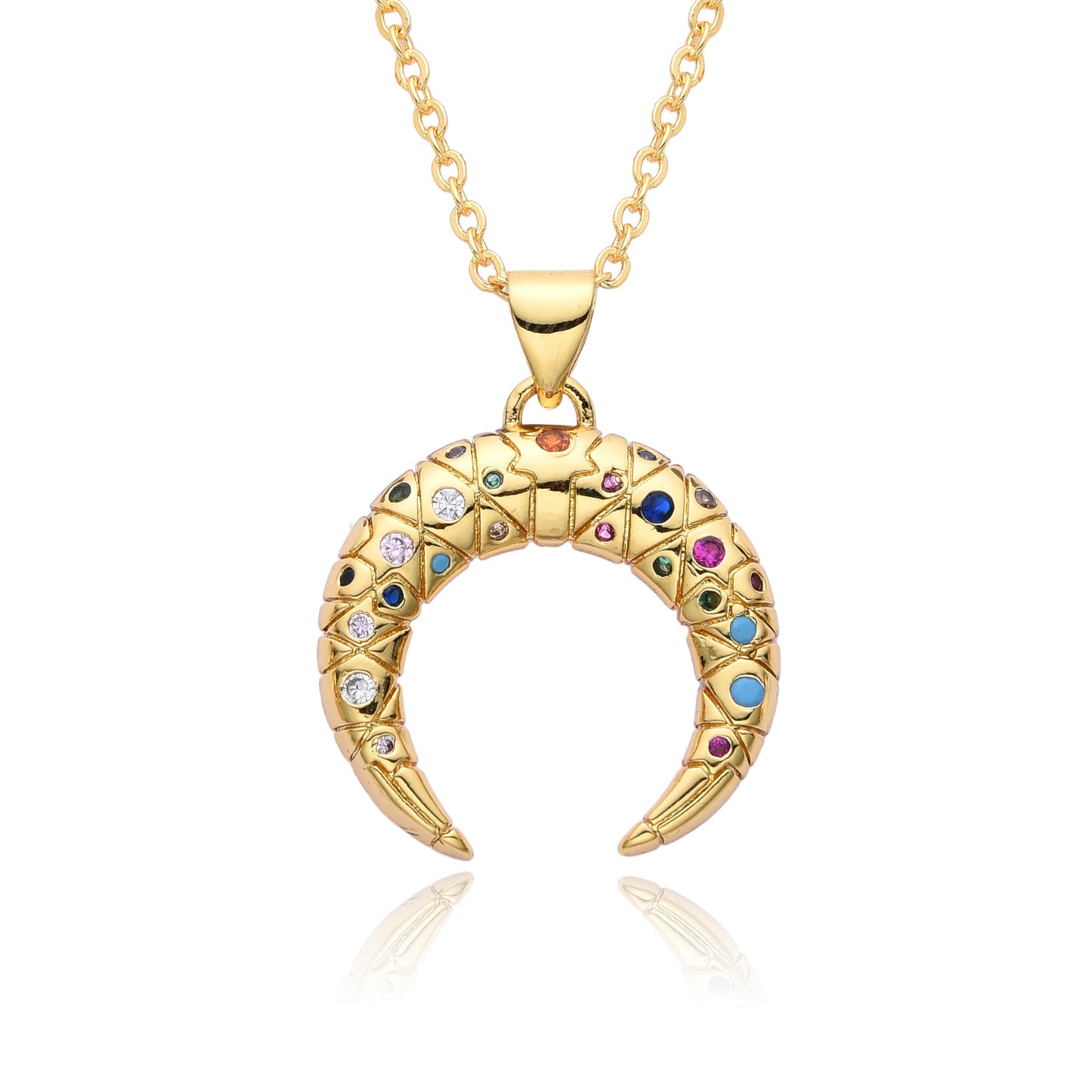 Micro-inlaid Moon Full Diamond Necklace Female