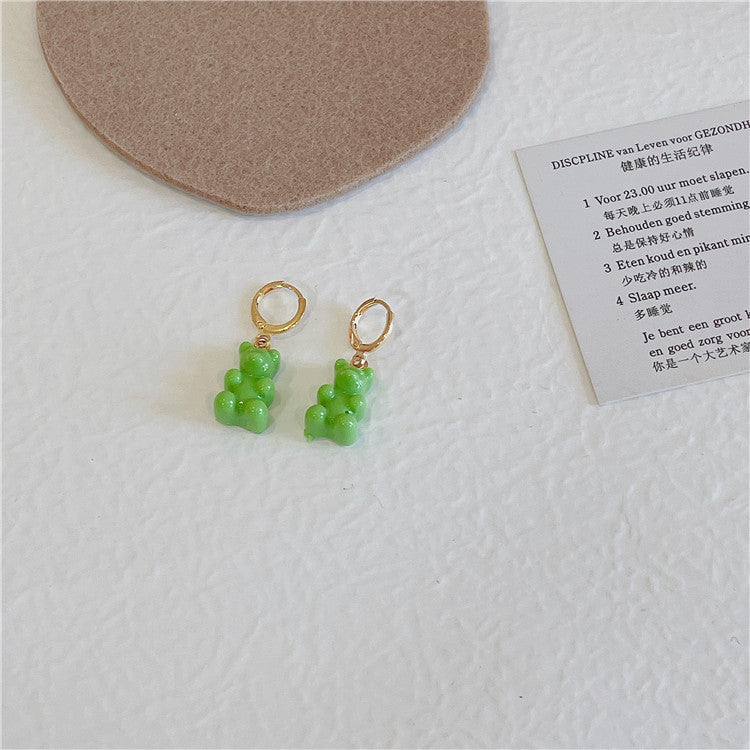 South Korea Colorful Candy Bear Earrings