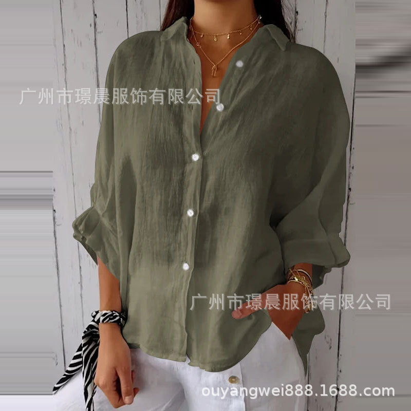 Trade Fashion Casual Cardigan All-match Long Sleeve Loose Top Shirt