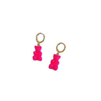 South Korea Colorful Candy Bear Earrings