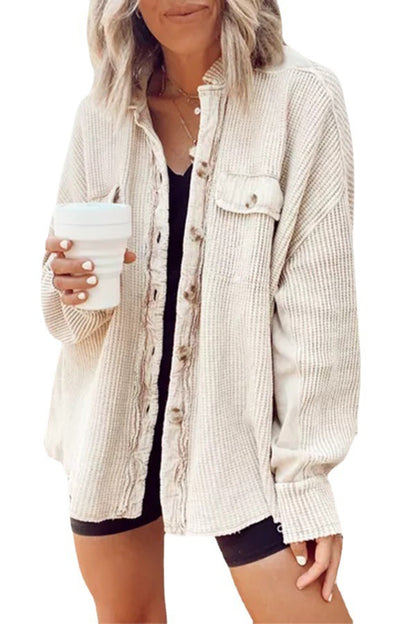 Women's Patchwork Irregular Shirt Jacket