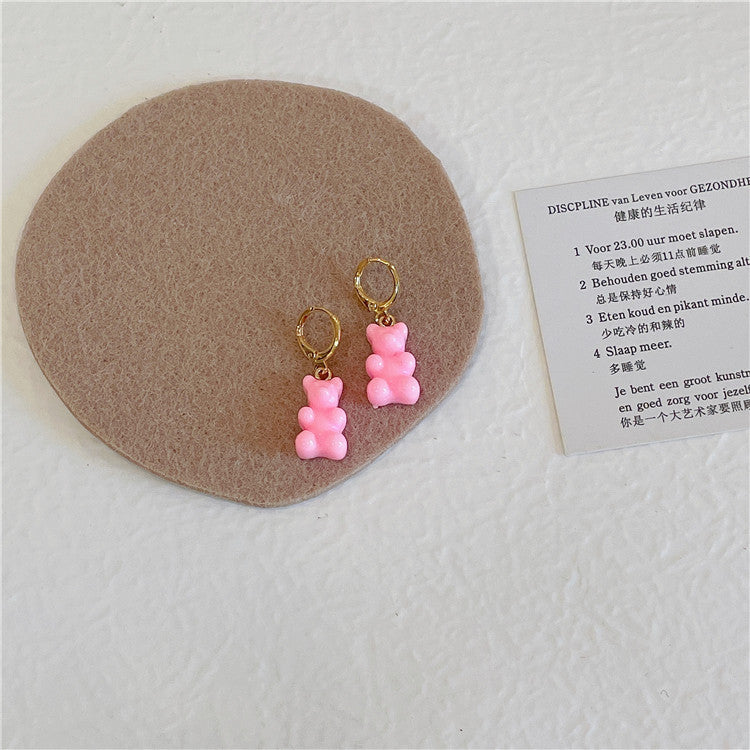 South Korea Colorful Candy Bear Earrings