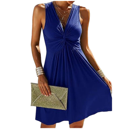 Women's Fashion Multi-color Sleeveless Beach Dress