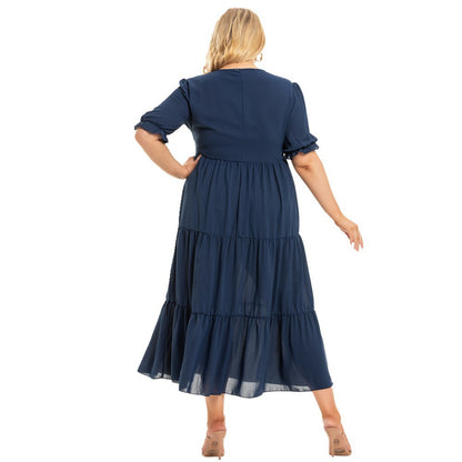 Plus Size Short-sleeve One-piece Dress For Women