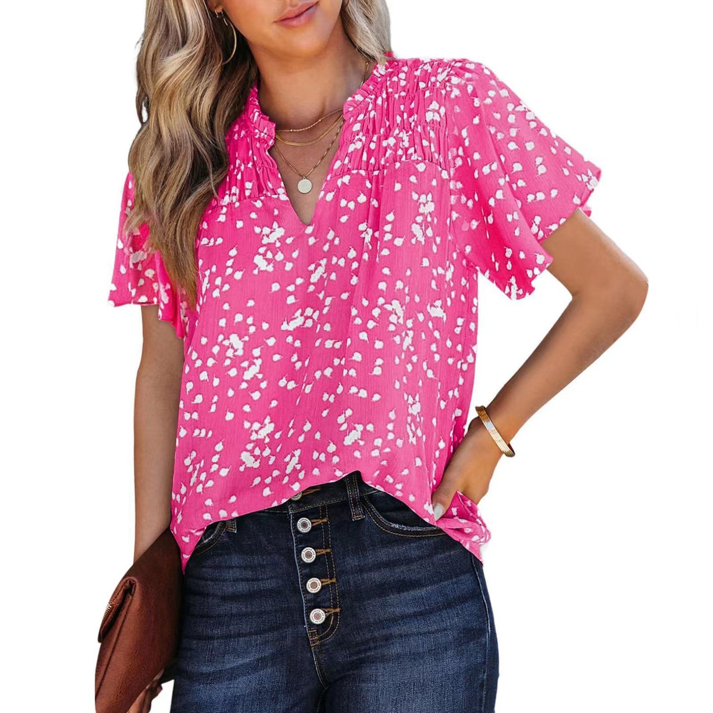 Women's Printed Fashion Short-sleeved Top