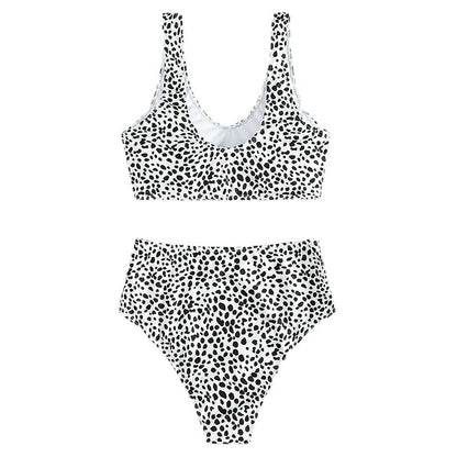 Women's Split Swimsuit Retro Dots High Waist
