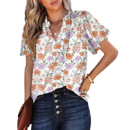 Women's Printed Fashion Short-sleeved Top