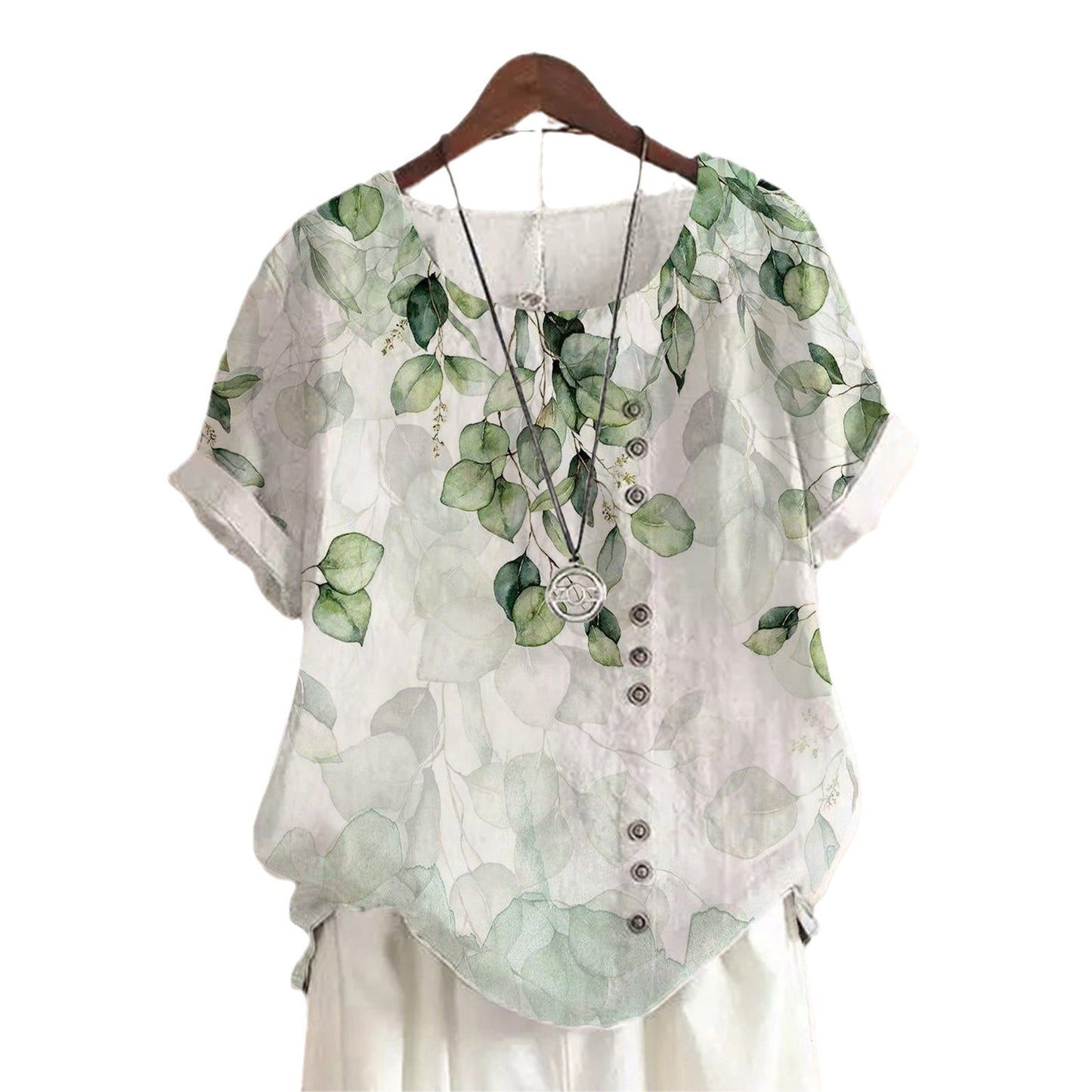 Women's Retro Cotton And Linen Fashion Printed Loose Top