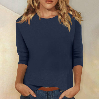 Women's Top Round Neck 34 Sleeves