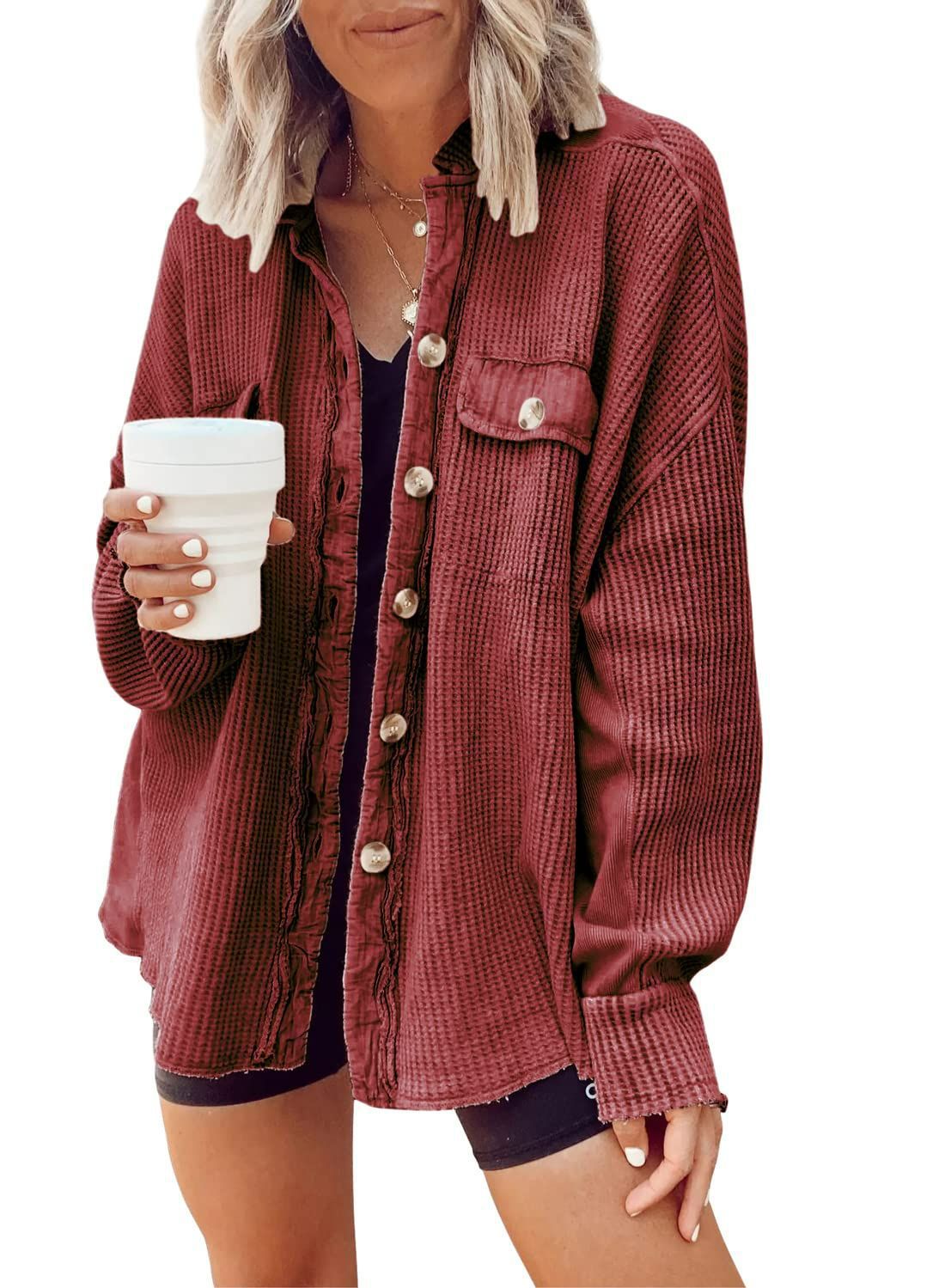 Women's Patchwork Irregular Shirt Jacket