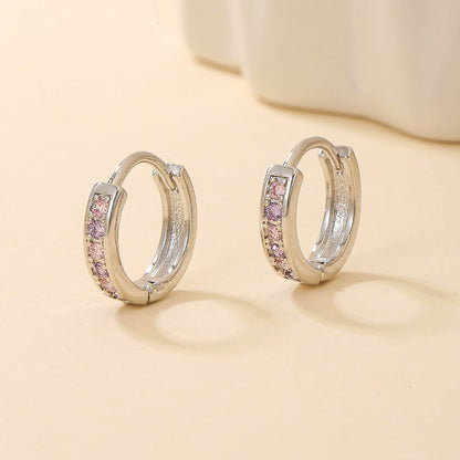 Women's Fashion Color Zircon Earrings