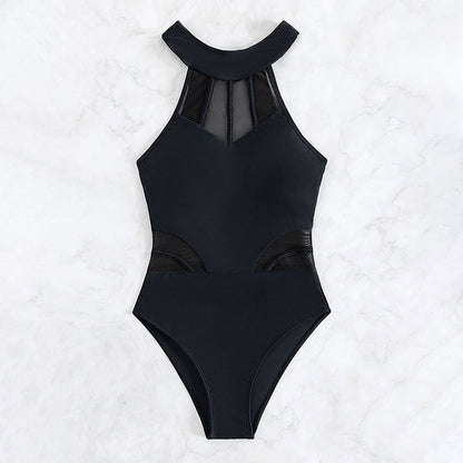 Fashion Backless Women's Swimsuit Suit Mesh