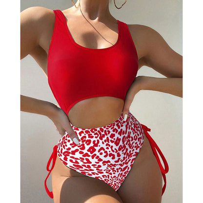 Bikini Leopard-print One-piece Swimming Suit Women