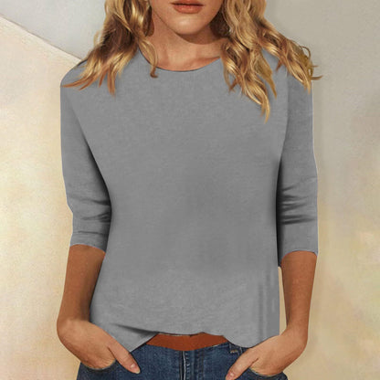 Women's Top Round Neck 34 Sleeves