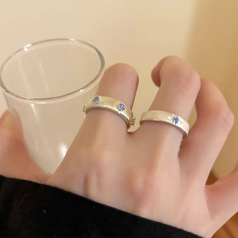 Cross Blue Diamond Ring For Women