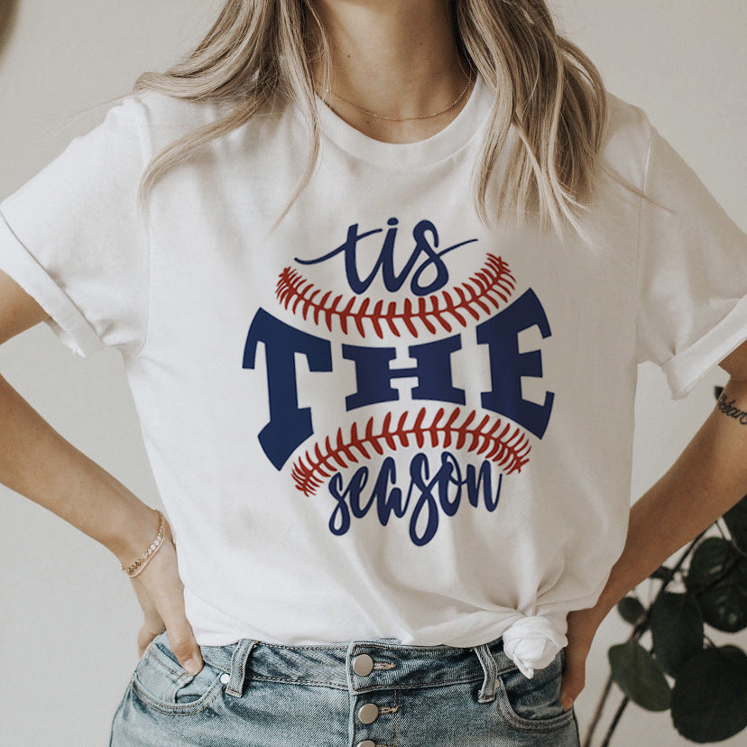 Sweet Cute Letters T-shirt Loose Round Neck