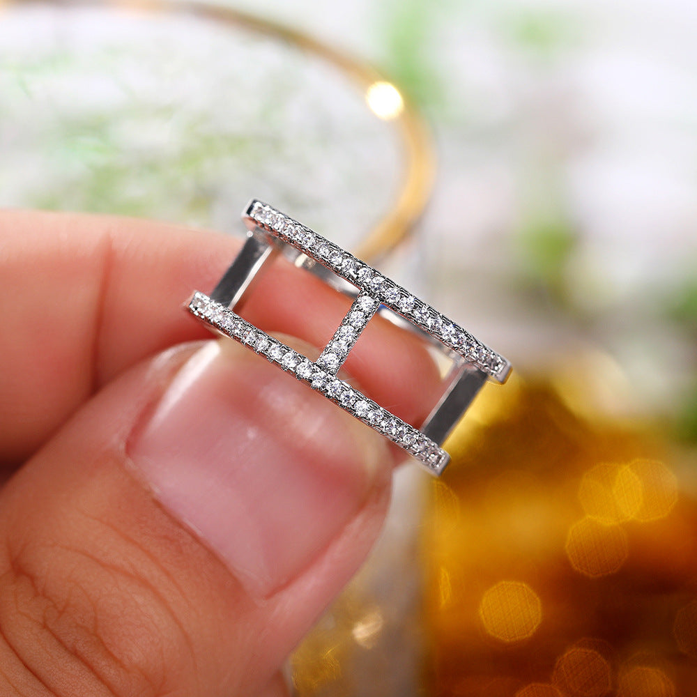 Geometric Simple Fashion Creative Double-layer Ring