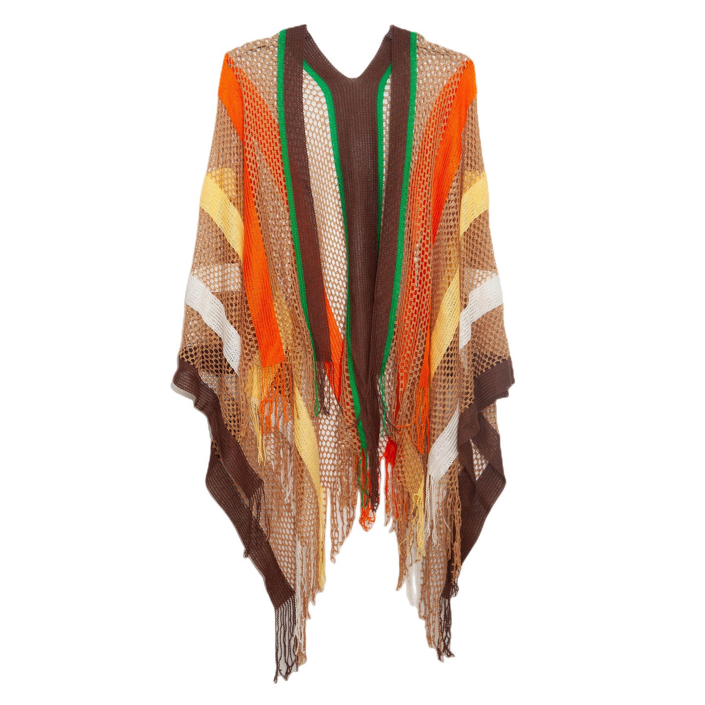 Women's Cloak Travel Ethnic Rainbow Stripes