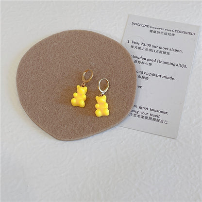 South Korea Colorful Candy Bear Earrings