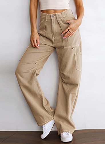 For Women With Pocket High Waist Tooling Pants Wide Leg